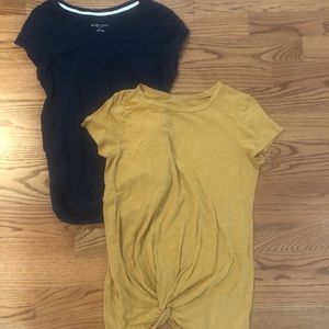 2 size M short sleeve maternity shirts